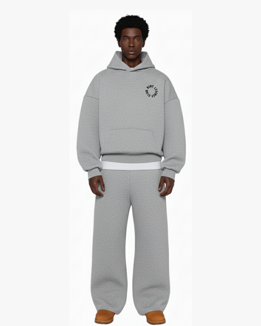 Genesis Signature Hoodie & Jogger Set  Riot Leveret Club First Collection light gray with cyrcle black logo