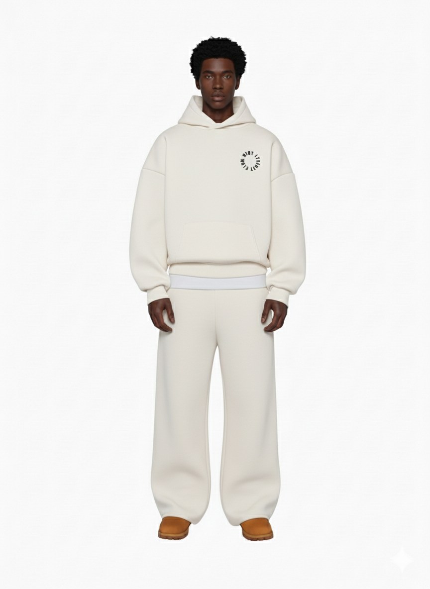 Genesis Signature Hoodie & Jogger Set  Riot Leveret Club First Collection Off-white with cyrcle white  logo